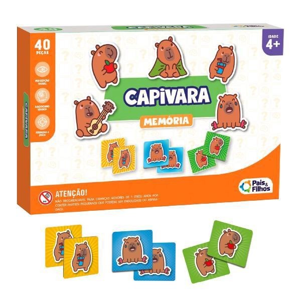 Jogo da Memoria Capivara 40 peças Infantil Divertido e Educativo Brinquedo Lançamento Pais E Filhos em Oferta na Shopee