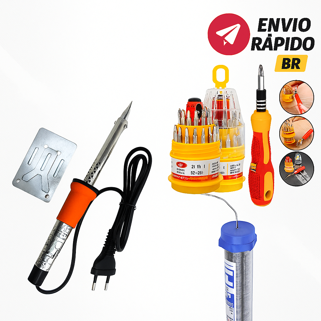 Ferro de solda com solda e kit de chave 31 in 1 completo em Oferta na Shopee