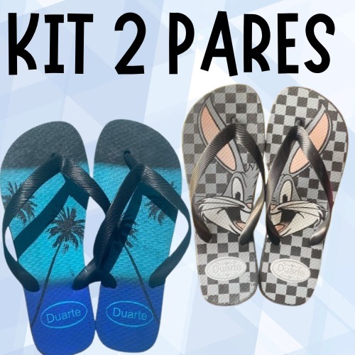 Kit 2 Pares Sortidos De Chinelo Masculino Macio Confortavel em Oferta na Shopee