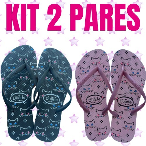 Kit 2 Pares de Chinelo Feminino Adulto Estampas Promocao em Oferta na Shopee