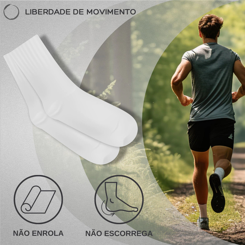 Kit 6 Pares Meia Cano Longo Respirável Esportiva Academia