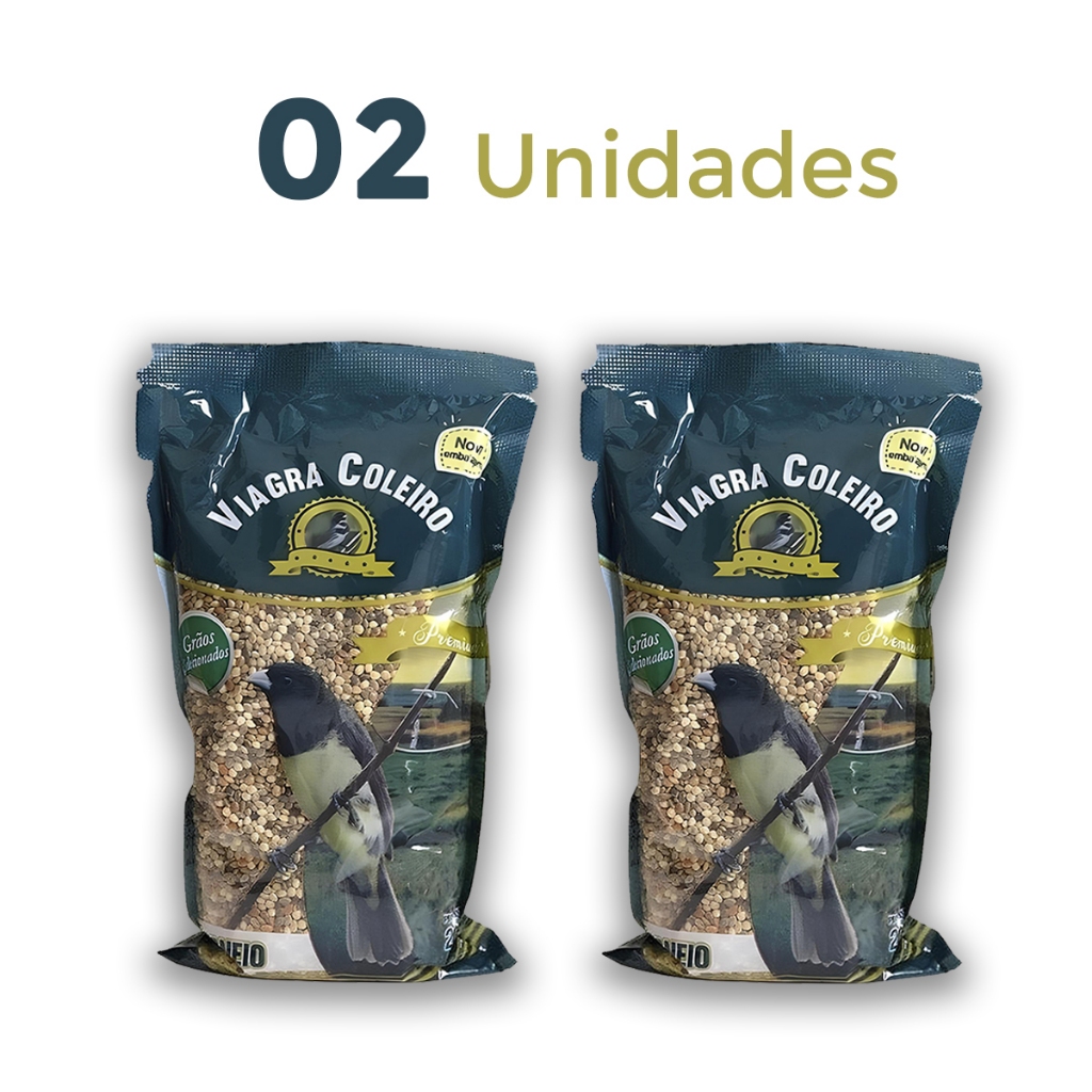 Kit 02 Unidades Viagra Coleiro Papacapim Ração Premium Estimulante Coleiro Potência Criação Ave Reprodução Ativo Trinca em Oferta na Shopee
