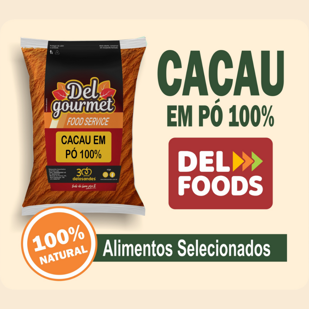 Cacau em Pó 100%  Natural, Sem Açucar e Rico Em Antioxidante em Oferta na Shopee