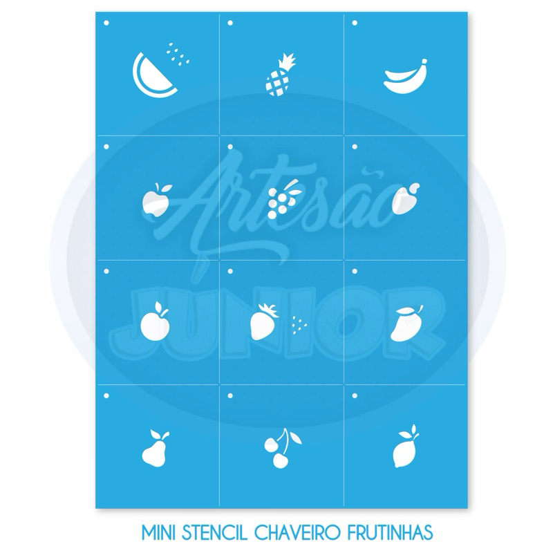 KIT Mini Stencil Frutinhas com 12 5x5cm Estêncil Frutas em Oferta na Shopee