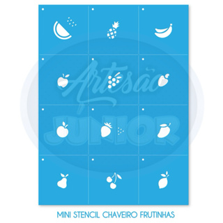 KIT Mini Stencil Frutinhas com 12 5x5cm Estêncil Frutas em Oferta na Shopee