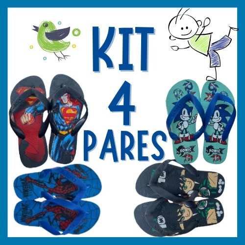 Kit 4 Pares Sortidos Infantil Masculino Macio Confortavel