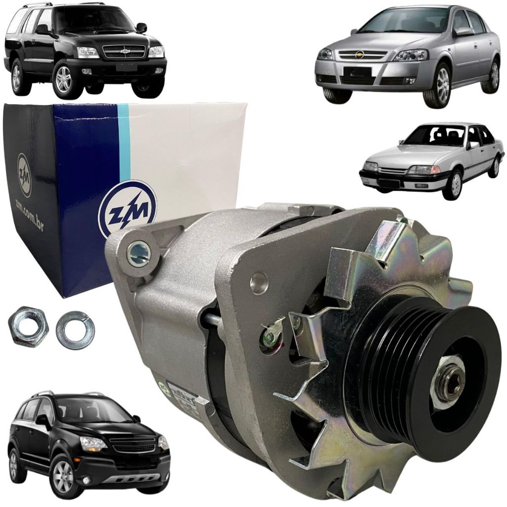 Alternador Zm Chevrolet S10 Monza Blazer 1.8 2.0 2.2 2.4 1991 1992 1993 1994 1995 1996 Até 2007