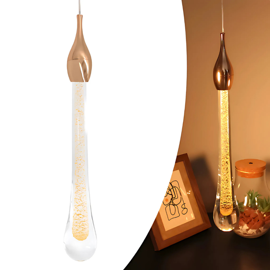 Luminária Pendente Mini Gota Dourado Lavabo Mesa Sala Quarto Cabeceira