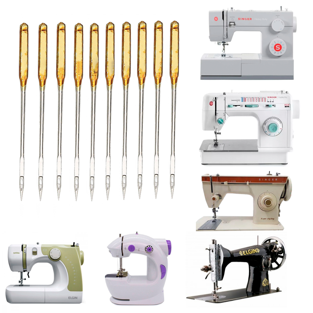 Agulha Para Maquina Domestica, Caseira Singer Elgin Janome  "Cabo Dourado" 11, 12, 14, 16 e 18