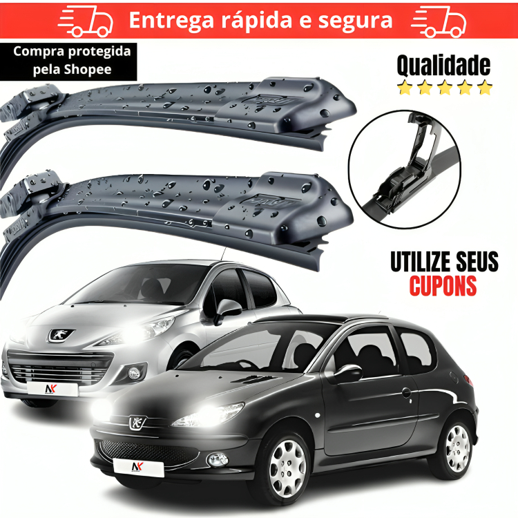 Par Palheta Limpador Parabrisa 26'' 16'' 206 207 1998 1999 2000 2001 á 2005 2006 2007 2008 Á 2014