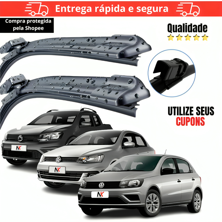 Par Palheta Limpador Parabrisa Gol Saveiro Voyage G6 G7 G8 Mod. Original