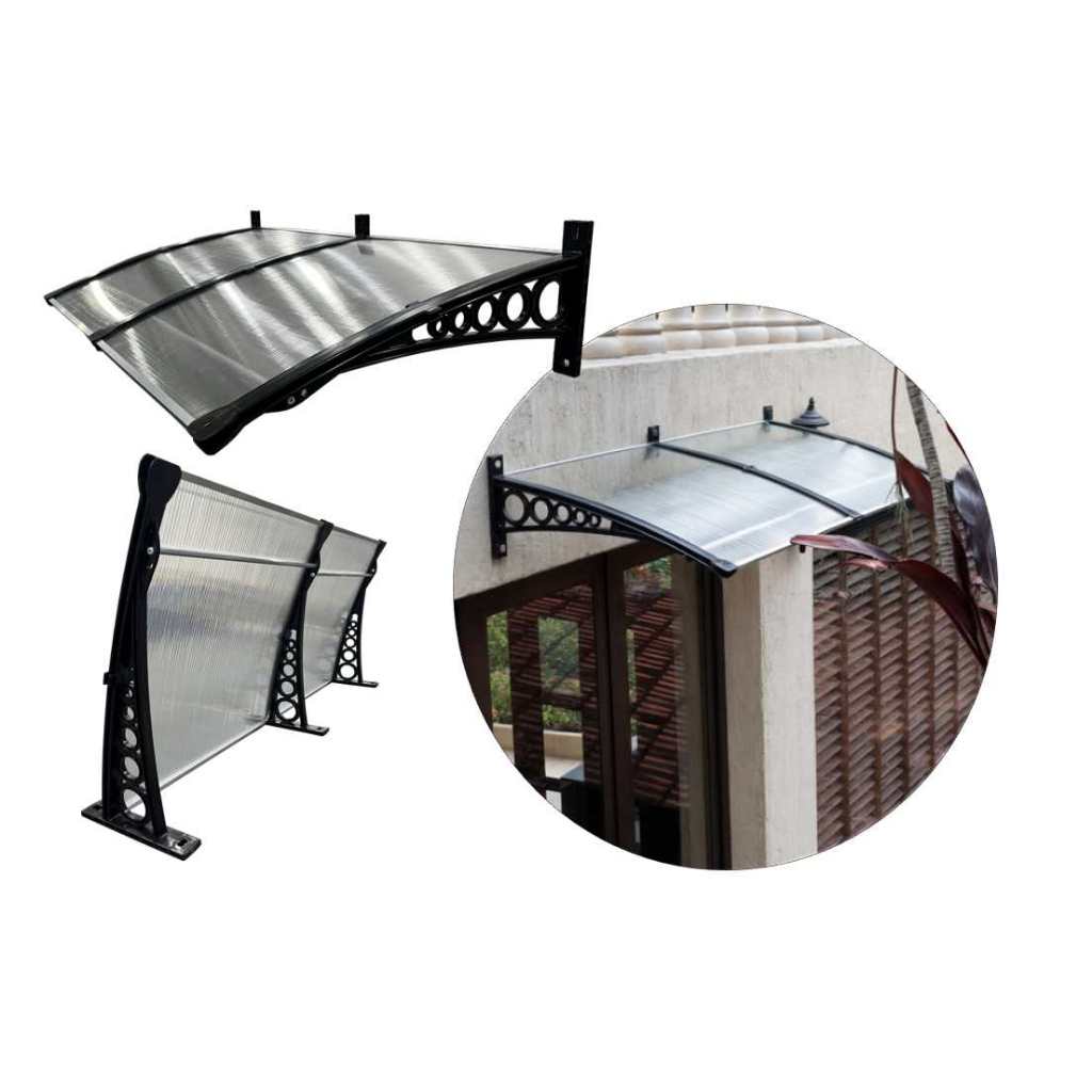 Toldo Policarbonato - Linha Pop! 1,20x0,50m - Completo Modular - Cobertura de Portas e Janelas