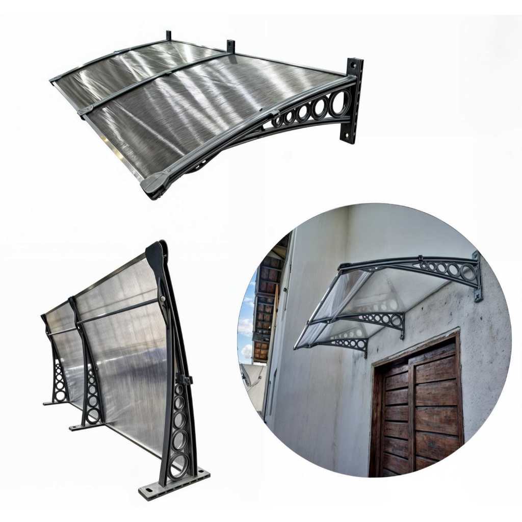 Toldo Policarbonato 1,30x0,50m - Cobertura para Janelas e Portas - Escolha a cor!