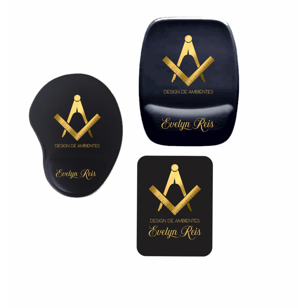 Mouse pad com e sem apoio arquitetura personalizado com nome
