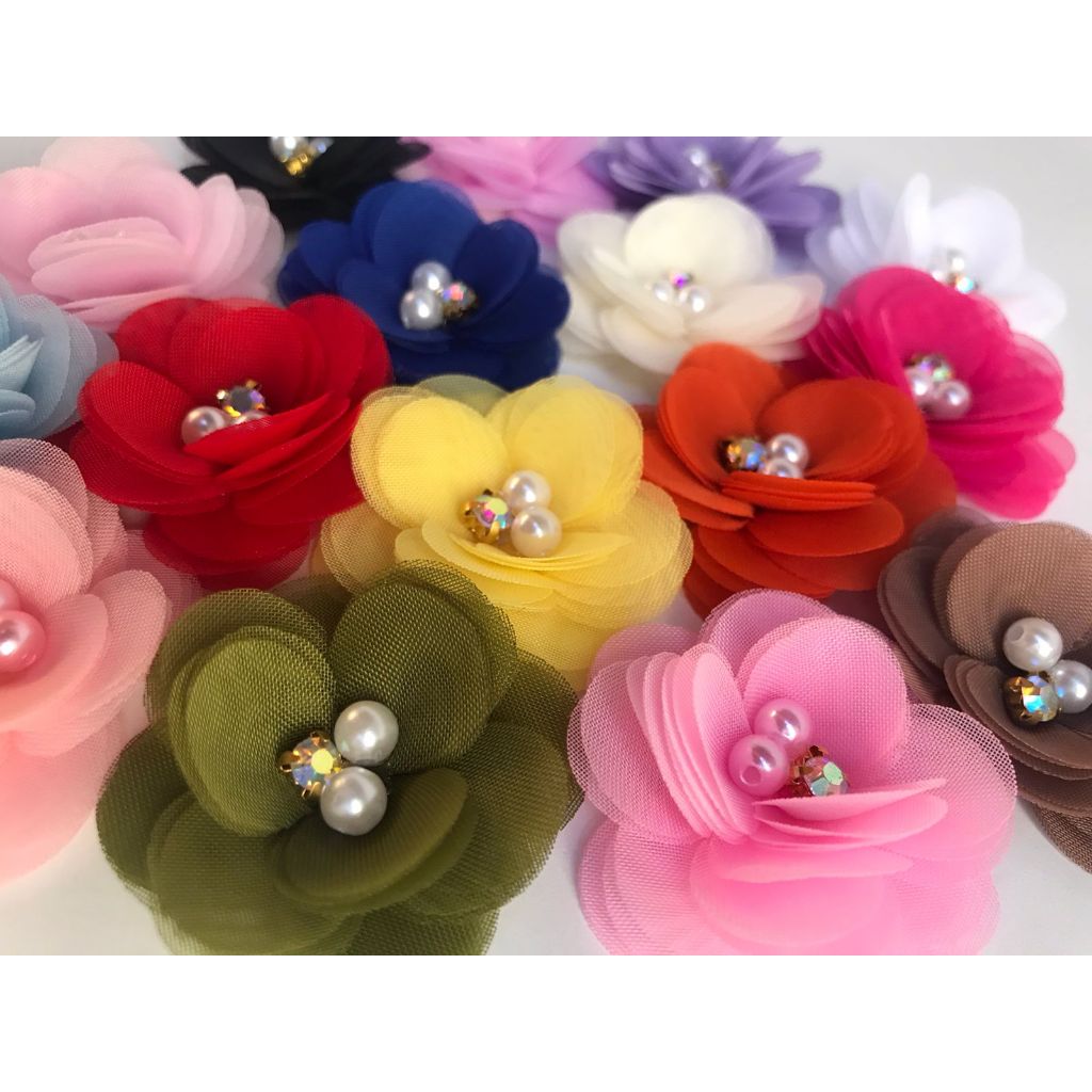 Kit Rosa Orquídea com 4 unidades - 4cm em Oferta na Shopee