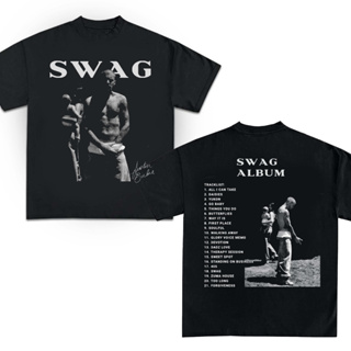 Camiseta Unissex Algodão Justin Bieber Album Swag Tracklist em Oferta na Shopee