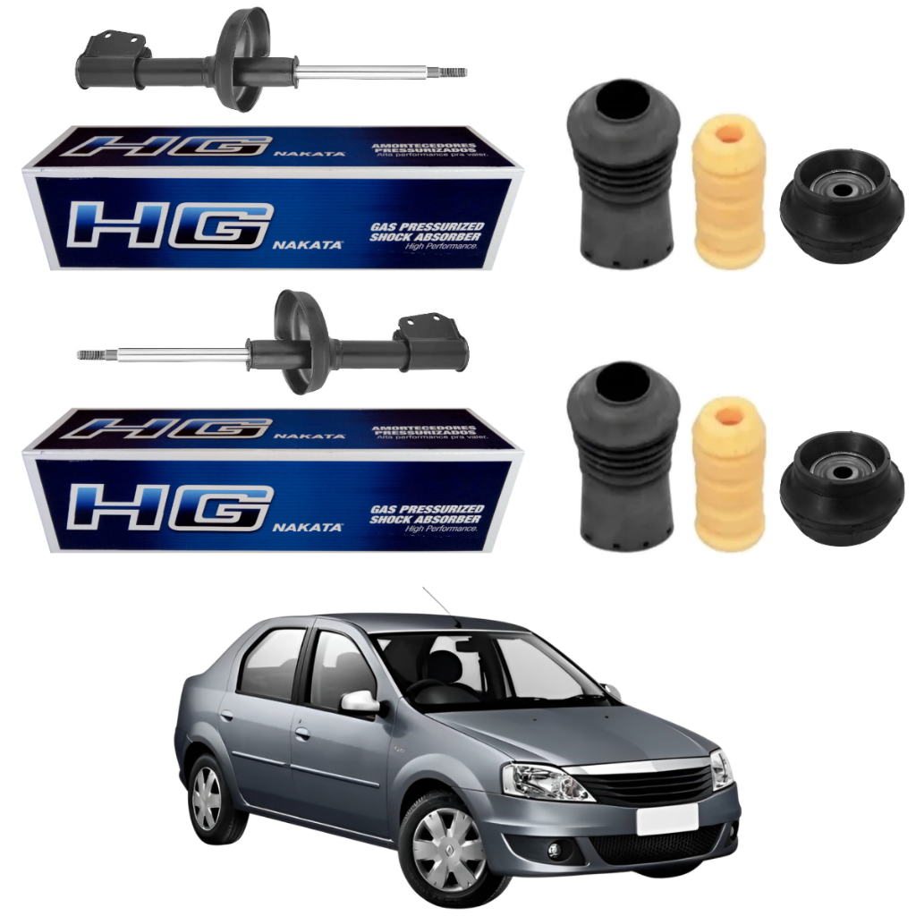 PAR AMORTECEDOR DIANTEIRO LOGAN 2007 A 2013 ORIGINAL NAKATA + KITS