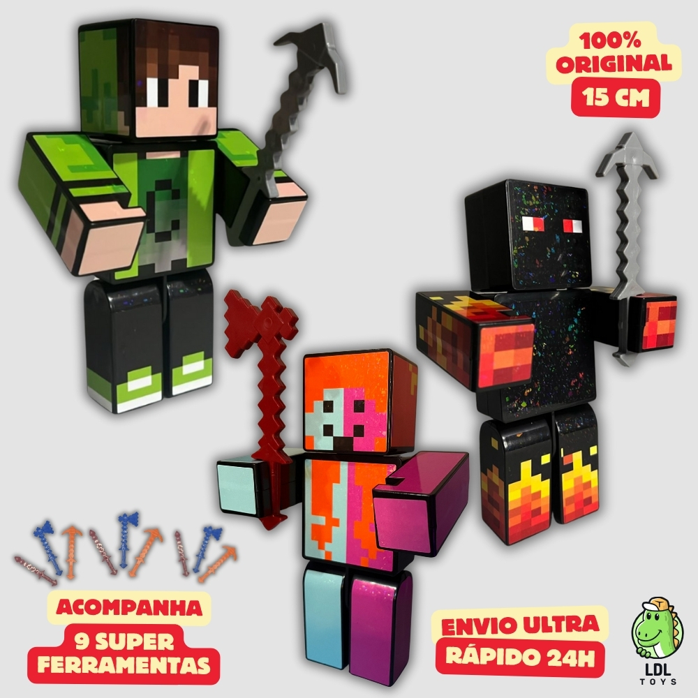 Kit 3 Bonecos Athos + Cadres + Mana Gamer Articulados Youtuber 15cm Algazarra em Oferta na Shopee