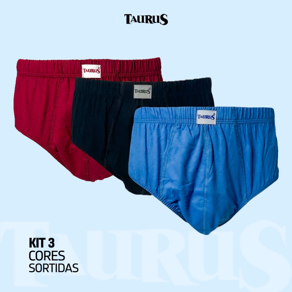 Kit 3 Cueca Slip/Tradicionais Plus Size 100% Algodão Confortável dia a dia P até G9 em Oferta na Shopee