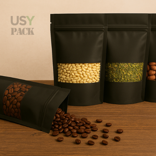 Saco Stand Up Pouch Resistente Metalizado 15x22cm - Preto | Ideal p/ Armazenar Alimentos - 1000un
