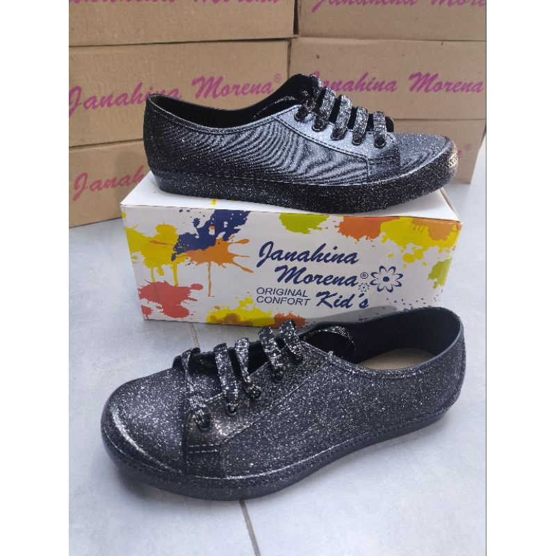 Tênis infantil Janahina morena preto glitter