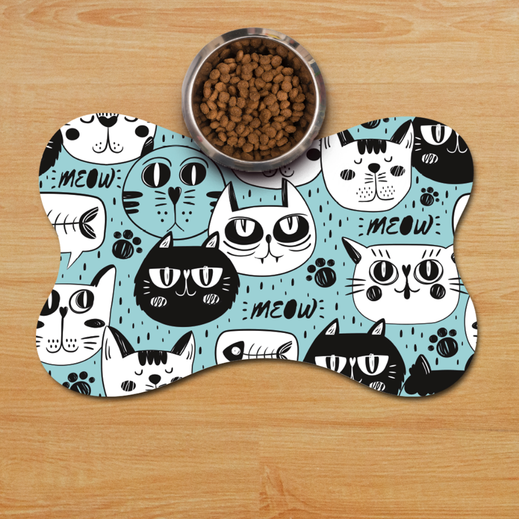 Tapete Pet MEOW Para Comedouro Osso 46x30