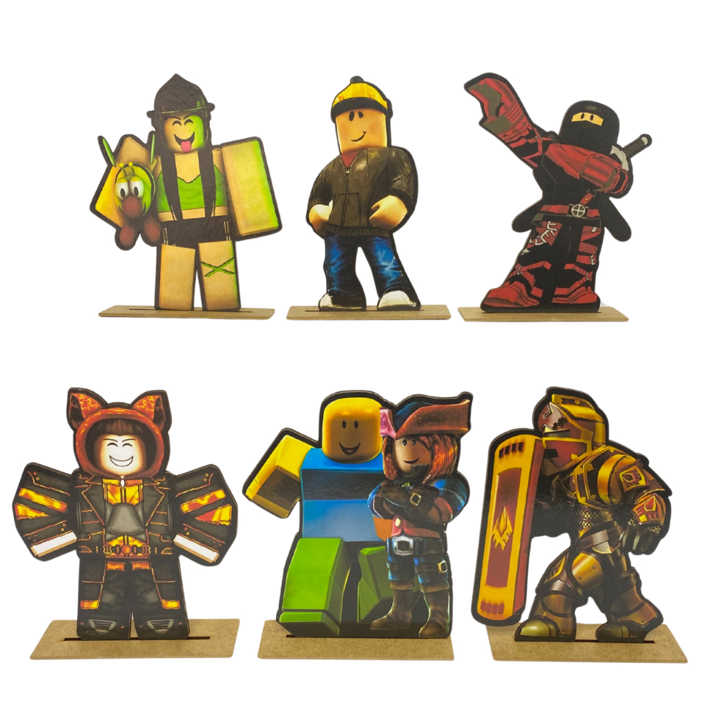 Kit Display de Mesa 6 Peças Para Festa Roblox MDF em Oferta na Shopee
