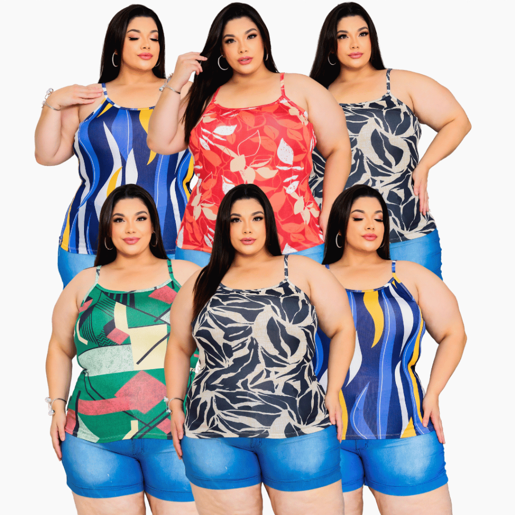 Kit 4 Blusa Regata Alcinha M ao G3 Plus Size Casual Feminino Atacado em Oferta na Shopee