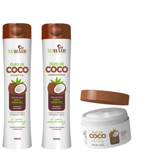 Kit Shampoo Condicionador e Máscara Óleo de Coco Mahair - Promoção ! em Oferta na Shopee