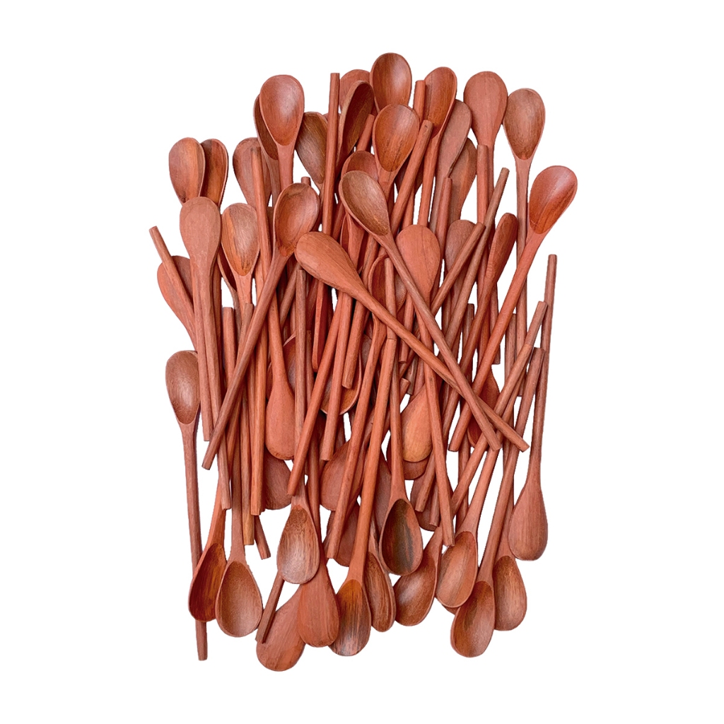 Kit 2 á 8 Colheres de Pau para Molho 17cm Madeira Maciça | Ideal para Farinha, Doces, Mingau,Cozinha