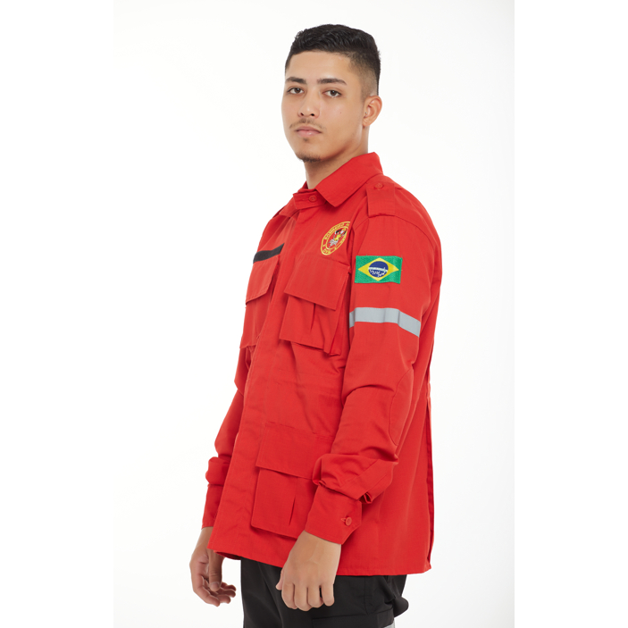 Gandola Vermelha Com Refletivo Bombeiro Profissional Civil RipStop