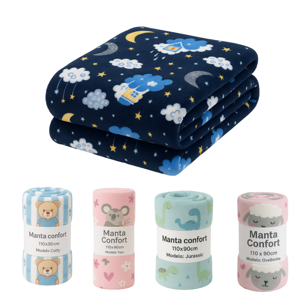 Manta Cobertor para Bebê Confort Baby 110x90cm Embalagem Plástica em Oferta na Shopee