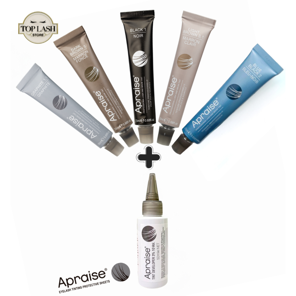 Kit Tintura para Cílios e Sobrancelhas (Tinta Apraise 20ml + Oxidante 50ml) Registrado na ANVISA