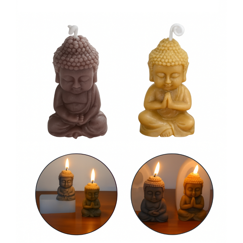 Molde De Silicone Para Vela Formato Buda em Oferta na Shopee