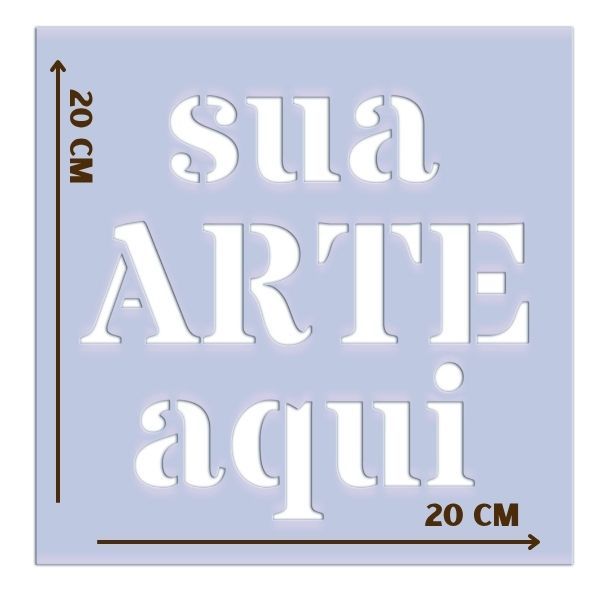 Stencil Personalizado 20x20 Acetato Azul (arte do Cliente)
