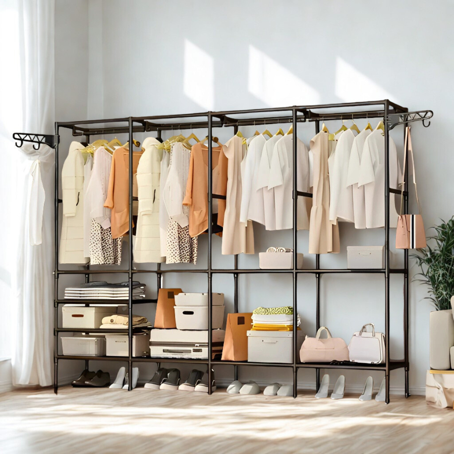 Roupeiro Guarda Roupa Portatil Cabideiro Arara Para Roupa Sapateira Organizador Multiuso Armário em Oferta na Shopee