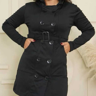 Sobretudo feminino Inverno Longo com Botão e Cinto Aposte na elegância e no estilo atemporal com nosso Sobretudo