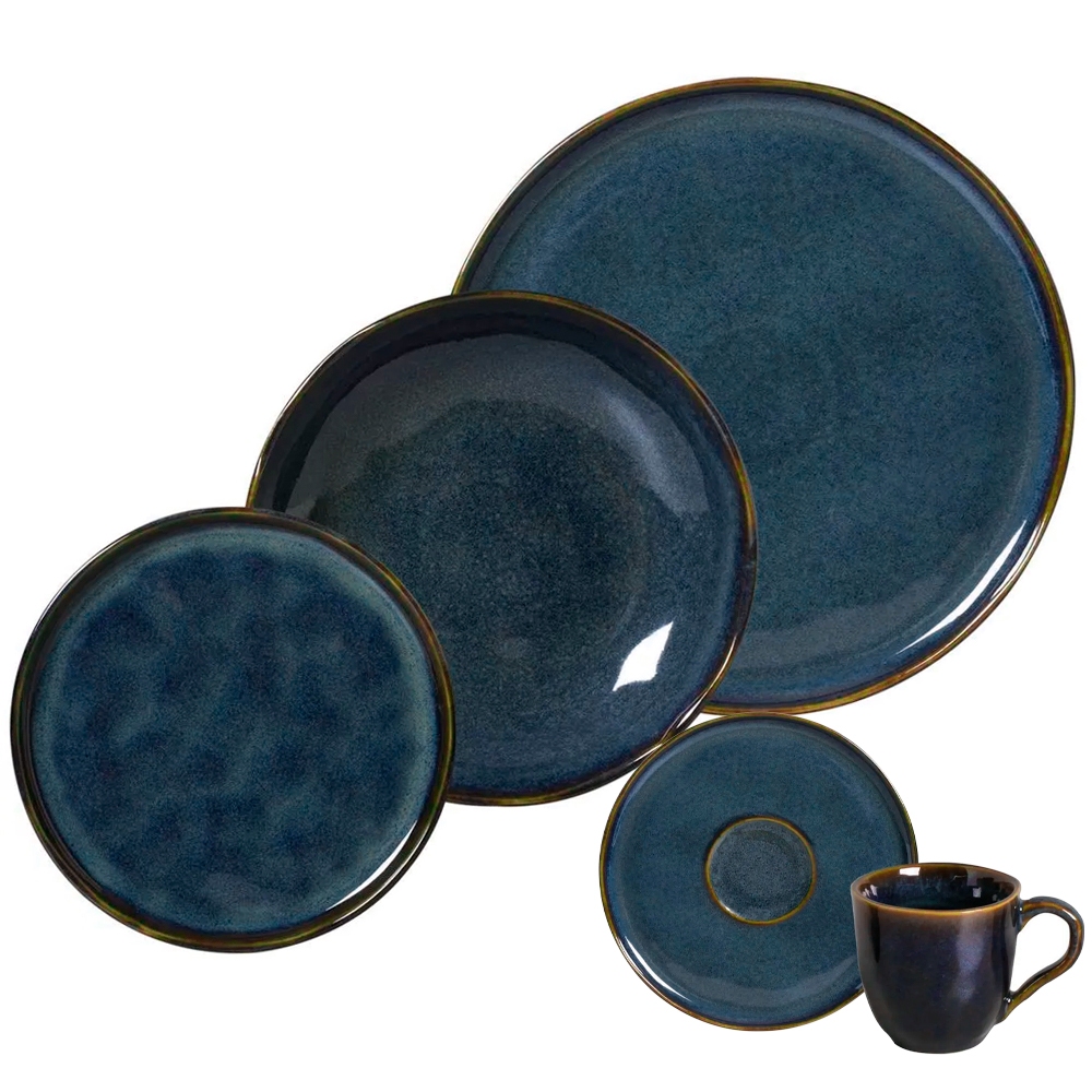 Aparelho De Jantar 30 Peças Cerâmica Stoneware Bio Oceano Porto Brasil - Home & Living