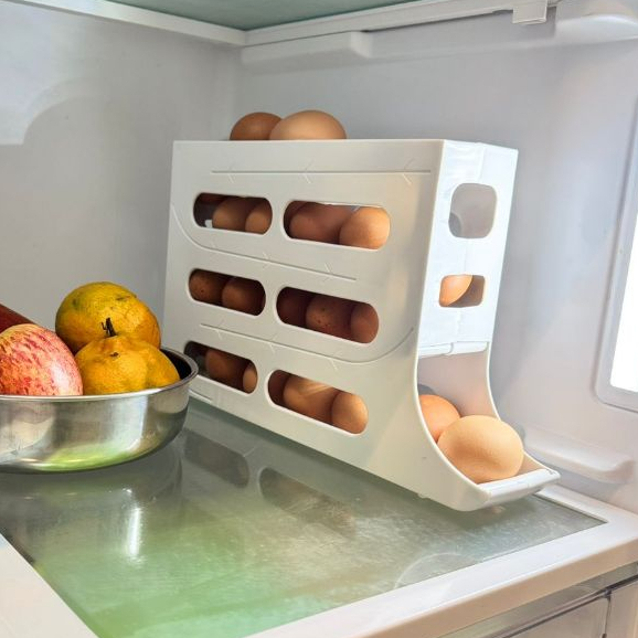 Porta Ovos Organizador De Ovo 4 Andares Dispenser Rolante Geladeira