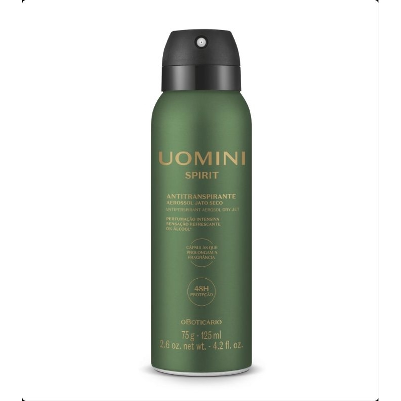 Desodorante Antitranspirante Aerossol Uomini Spirit 75g/125ml - O Boticário