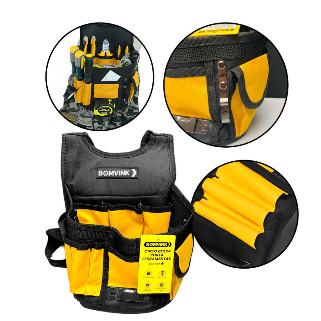 Cinto Porta Ferramentas ProfissionalCinto Bolsa Porta Ferramentas Tecido Resistente Bolsa de Cintura Ferramentas com Alç