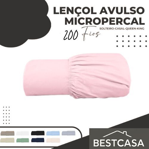 Lençol Avulso com Elástico 100% algodão 200 fios -  cama box ou padrão Solteiro Casal queen king