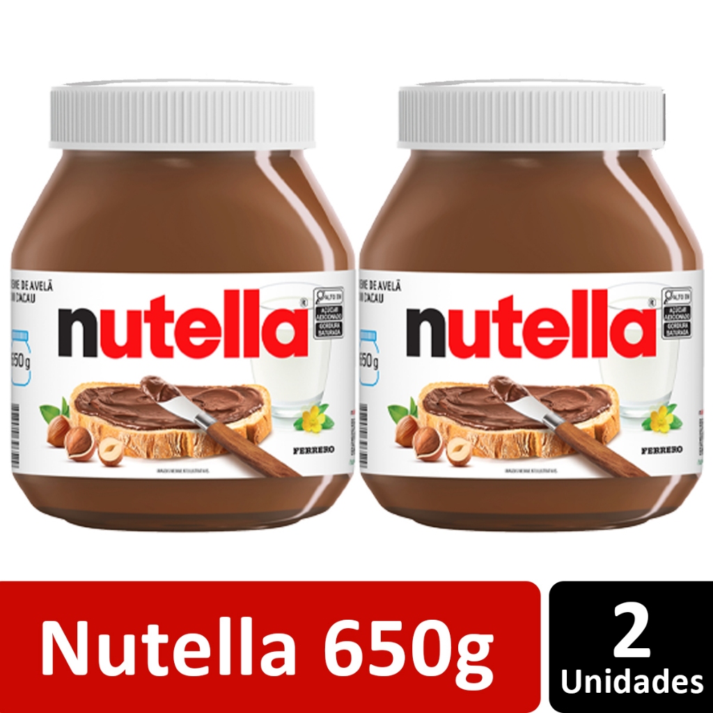 KIT C/2 CREME DE AVELÃ NUTELLA POTE GRANDE 650G