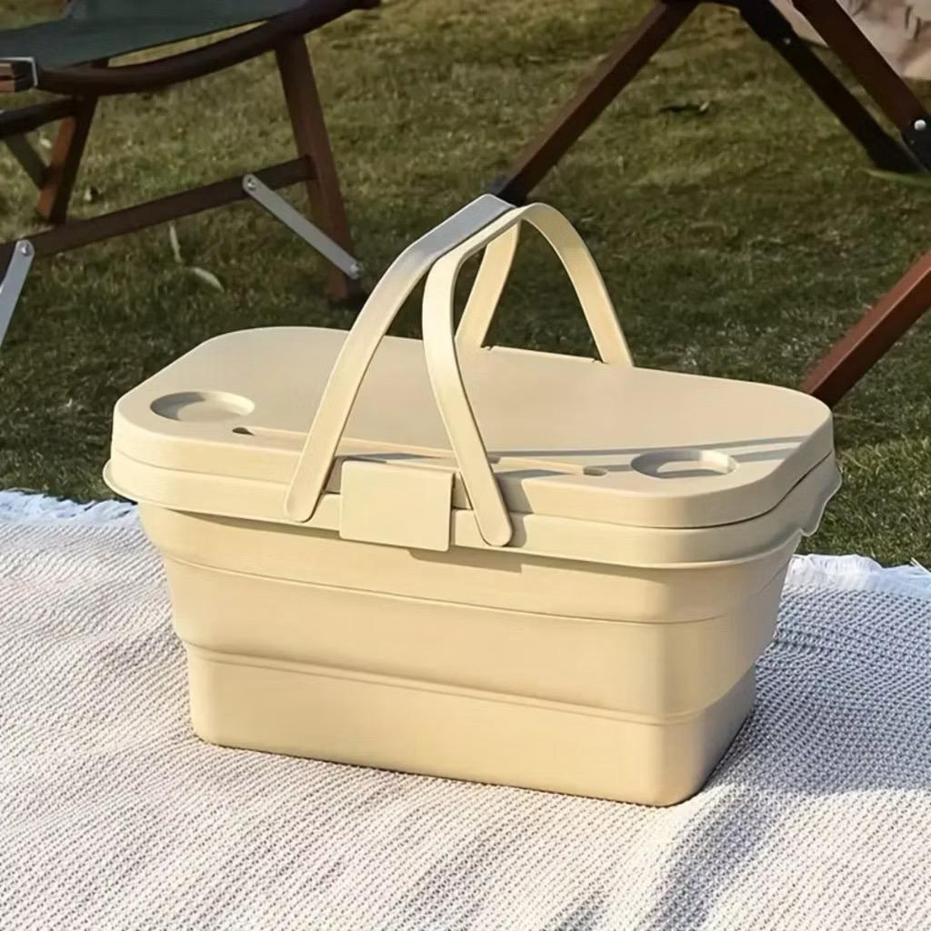 Cesta Térmica Bolsa Piquenique Dobrável Cooler Praia Lanche Camping Piquenique