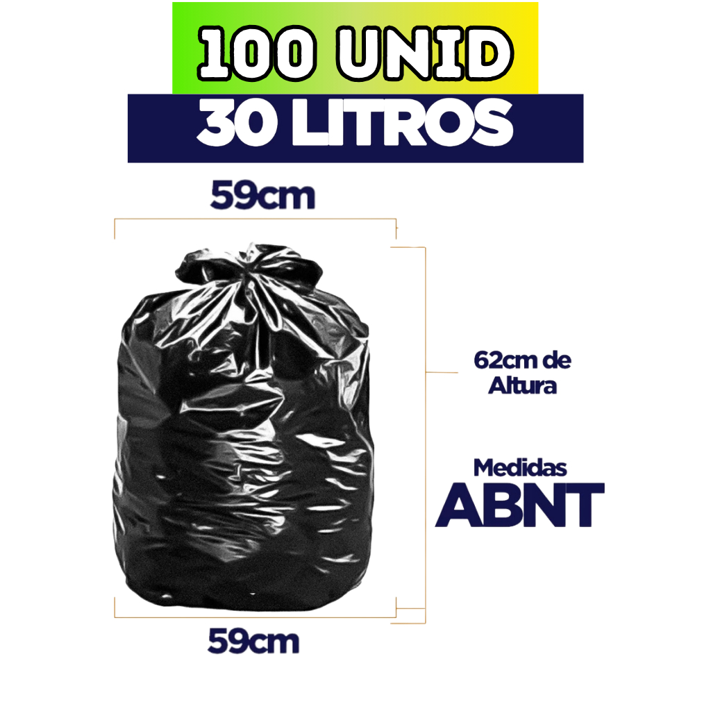100 unidades saco de Lixo 30 Litros pacote 1kg Resistentes Tamanho Ideal lixeira reforçado resistente cozinha banheiro em Oferta na Shopee