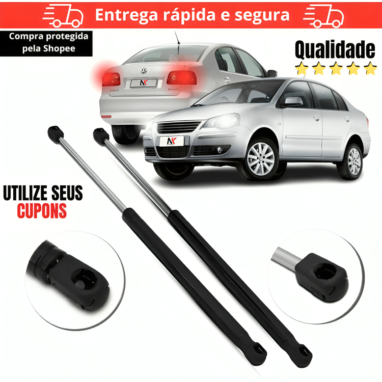 Par Amortecedor Porta Malas Tampa Traseira Polo Sedan 2001 2002 2003 2004 2005 2006 2007 2008 á 2013