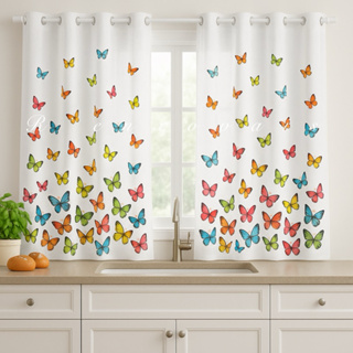 Cortina Decorativa Cozinha 2,00x1,30 Lindas Estampas em Oferta na Shopee