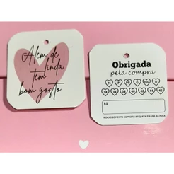 Mini etiqueta tag delicada para roupas com cantos arredondados - pronta entrega