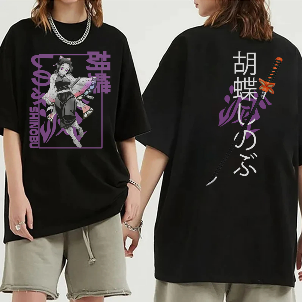Camiseta Algodão Shinobu Demon Slayer Kimetsu em Oferta na Shopee