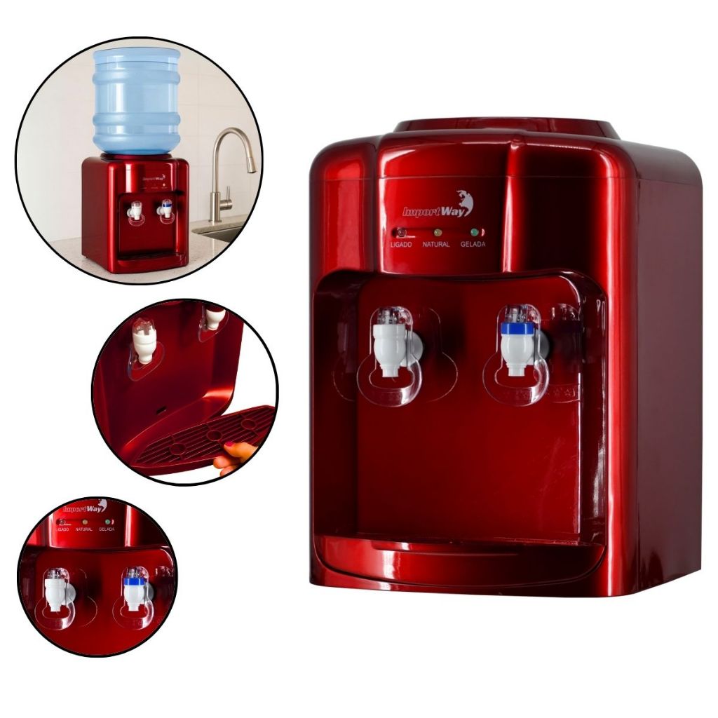 Bebedouro Refrigerador de Água Gelada Vermelho 127V ou 220V - Importway